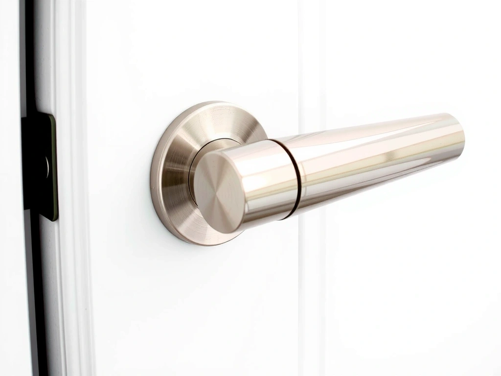 Manija de acero inoxidable pulida y desinfectada